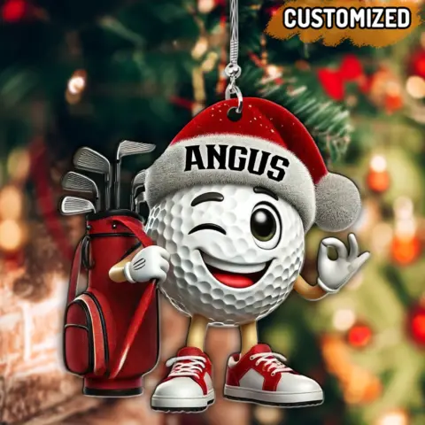 Personalized Golf Ball Christmas Shaped Ornament-gift For Golf Lovers